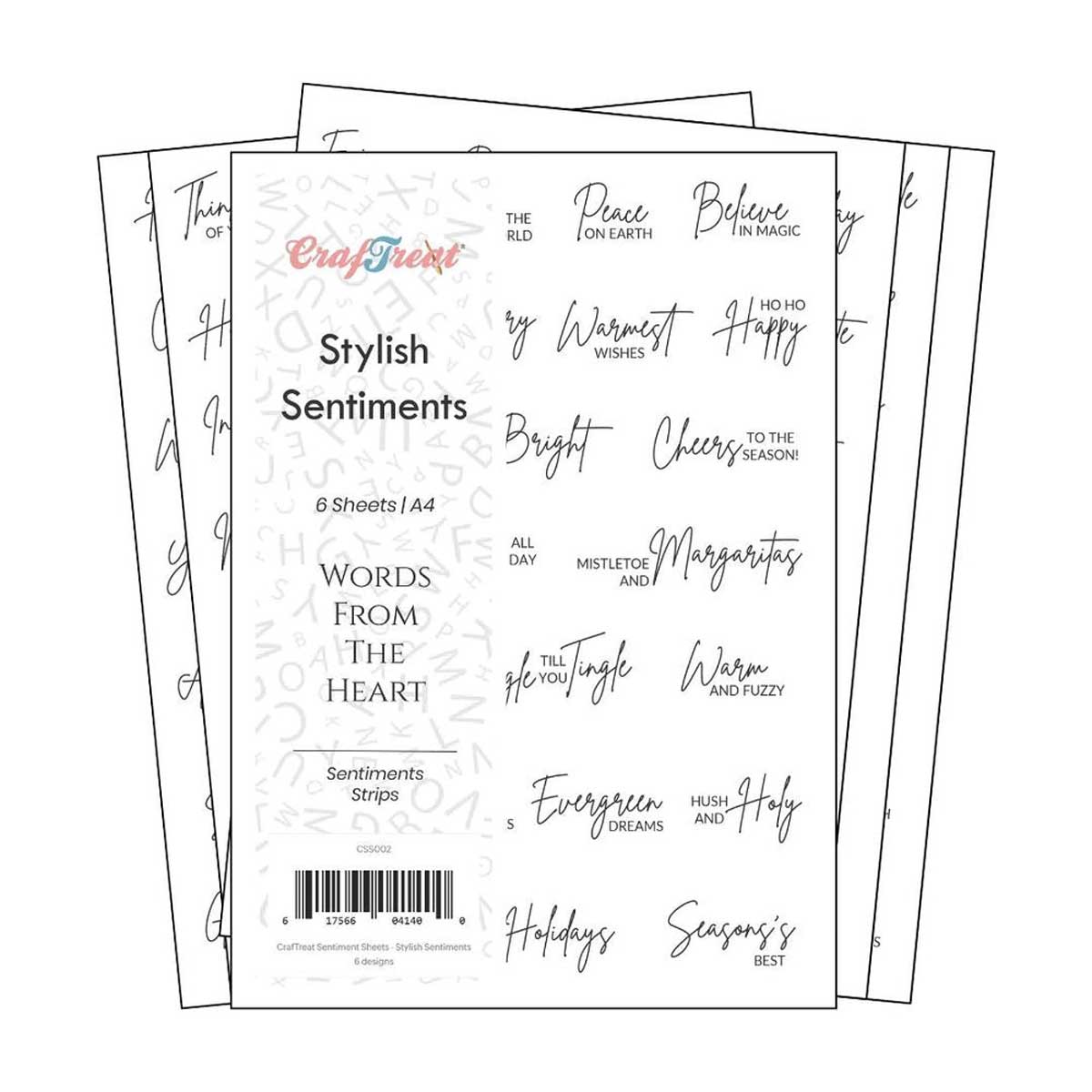 CrafTreat Sentiment Sheets - Stylish Sentiments [CSS002] - Image 2
