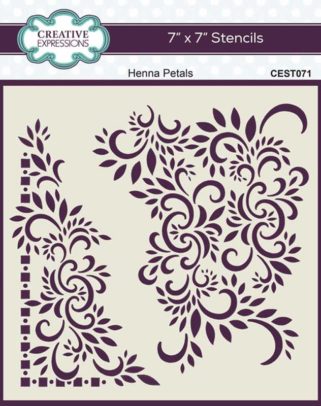 Creative Expressions Henna Petals 7 in x 7 in Stencil