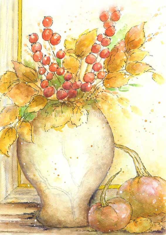 Decoupage Queen A4 Rice Paper Ellen J Goods Gathered Leaves [DQRP