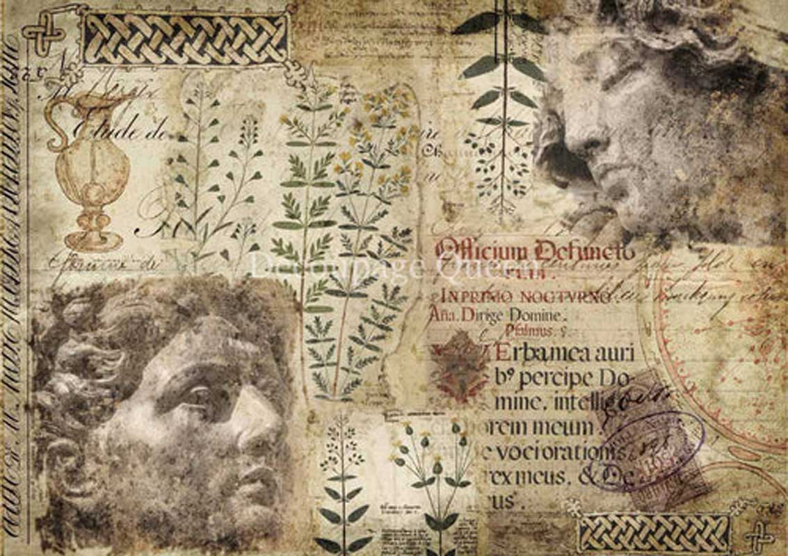 Decoupage Queen A4 Rice Paper Roman Statues [DQRP0343]