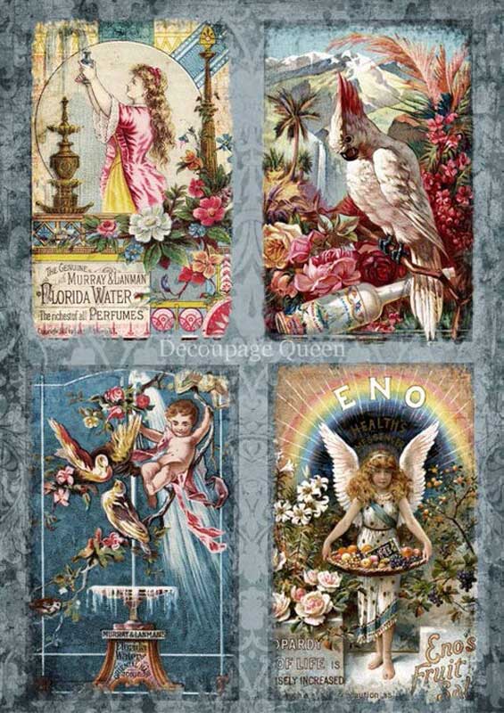 Decoupage Queen A4 Rice Paper Vintage Tonics [DQRP0312]