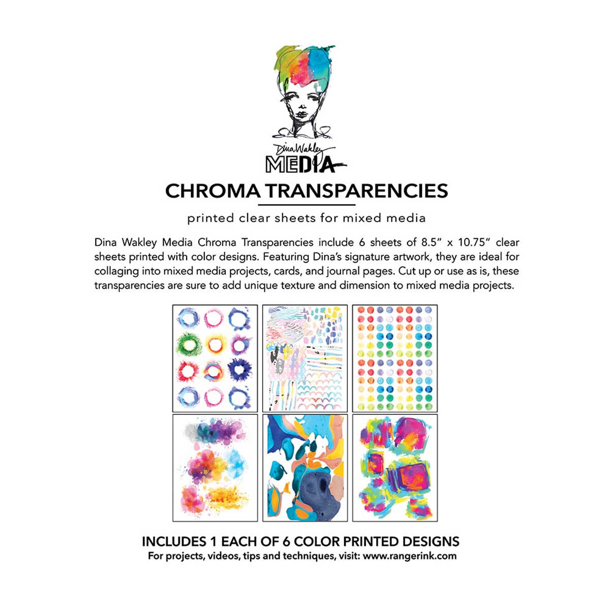 Dina Wakley Media Chroma Transparencies - Painted Elements [MDA92735] - Image 2
