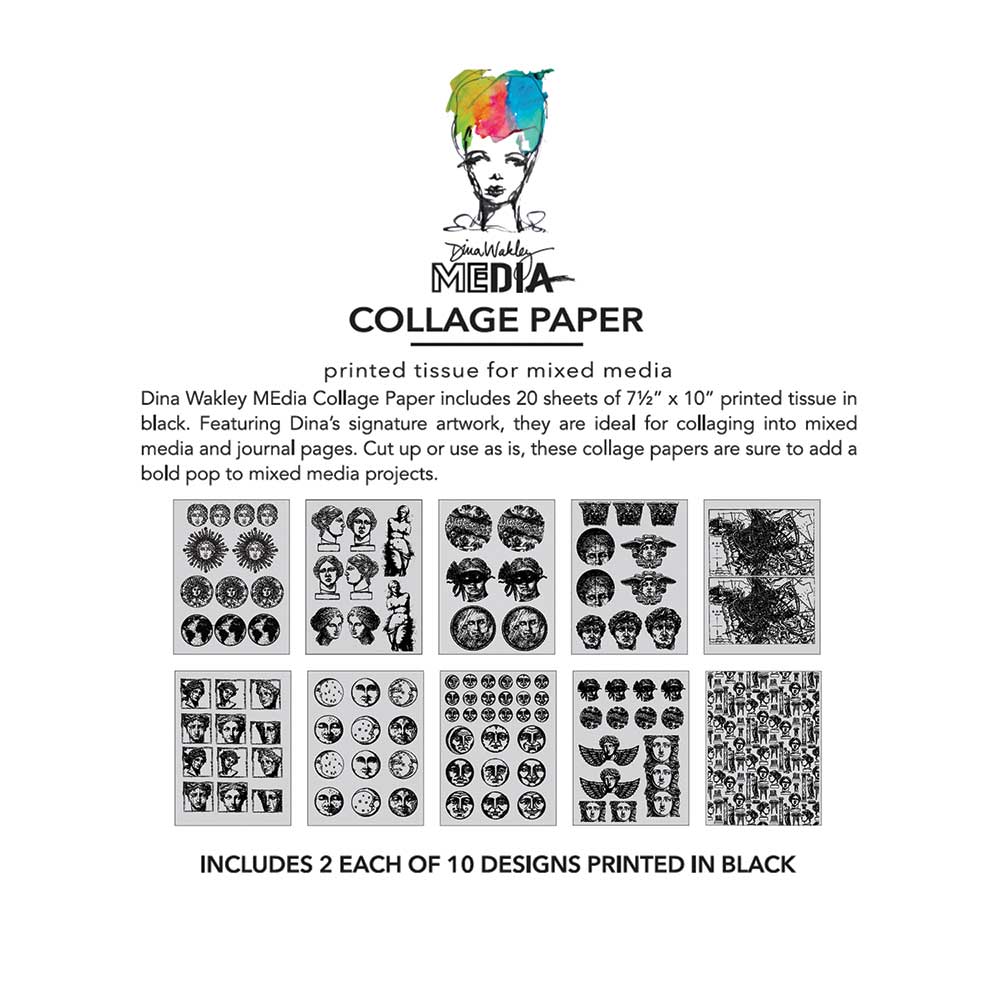 Dina Wakley Media Collage Paper - Antiquities [MDA85942] - Image 2