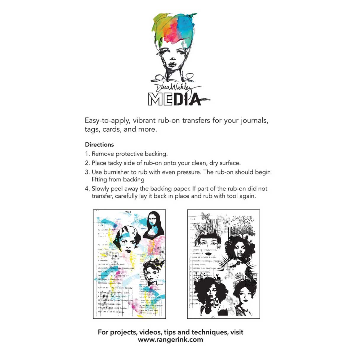 Dina Wakley Media Rub-Ons - On Their Mind [MDA88332] - Image 2