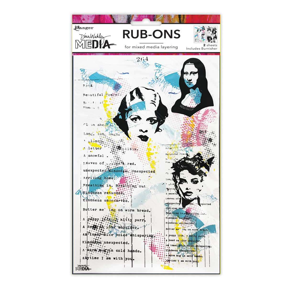 Dina Wakley Media Rub-Ons - On Their Mind [MDA88332]