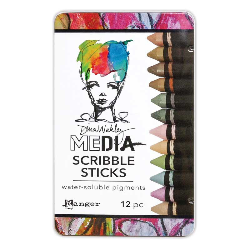 Dina Wakley Media Scribble Sticks Set #3 - Set of 12 [MDA65944]