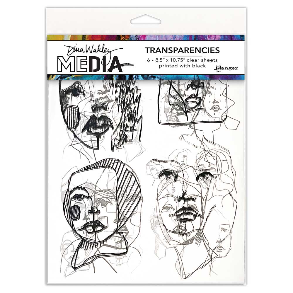 Dina Wakley Media Transparencies Abstract portraits Set 2