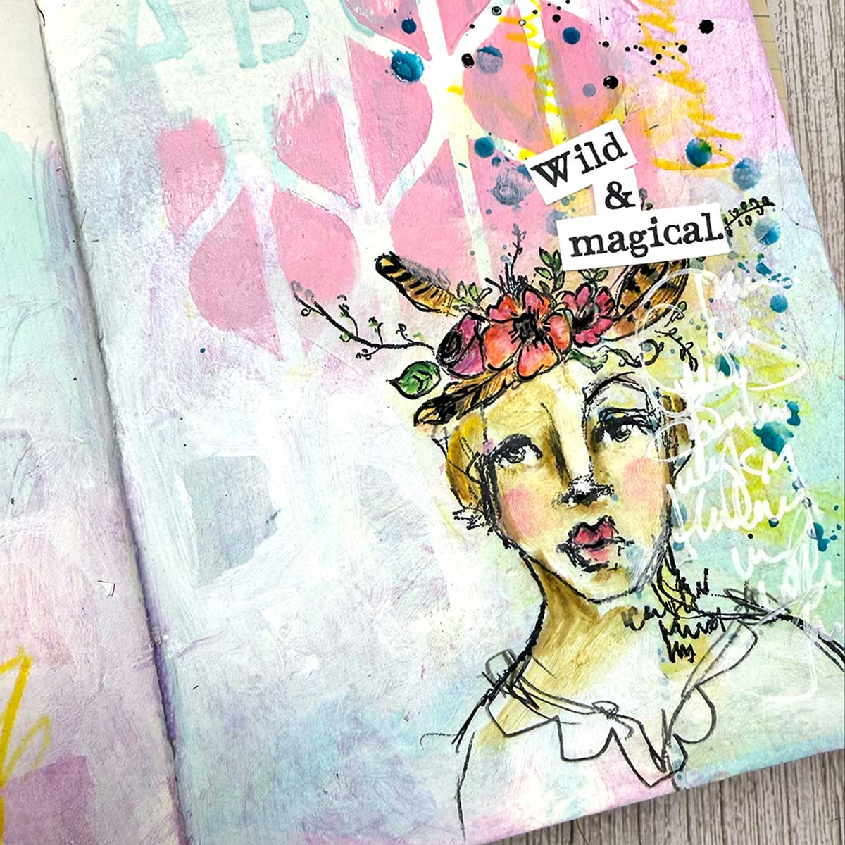 Dina Wakley Media Unmounted Rubber Stamp - Flower Crowns [MDR94265] - Image 3