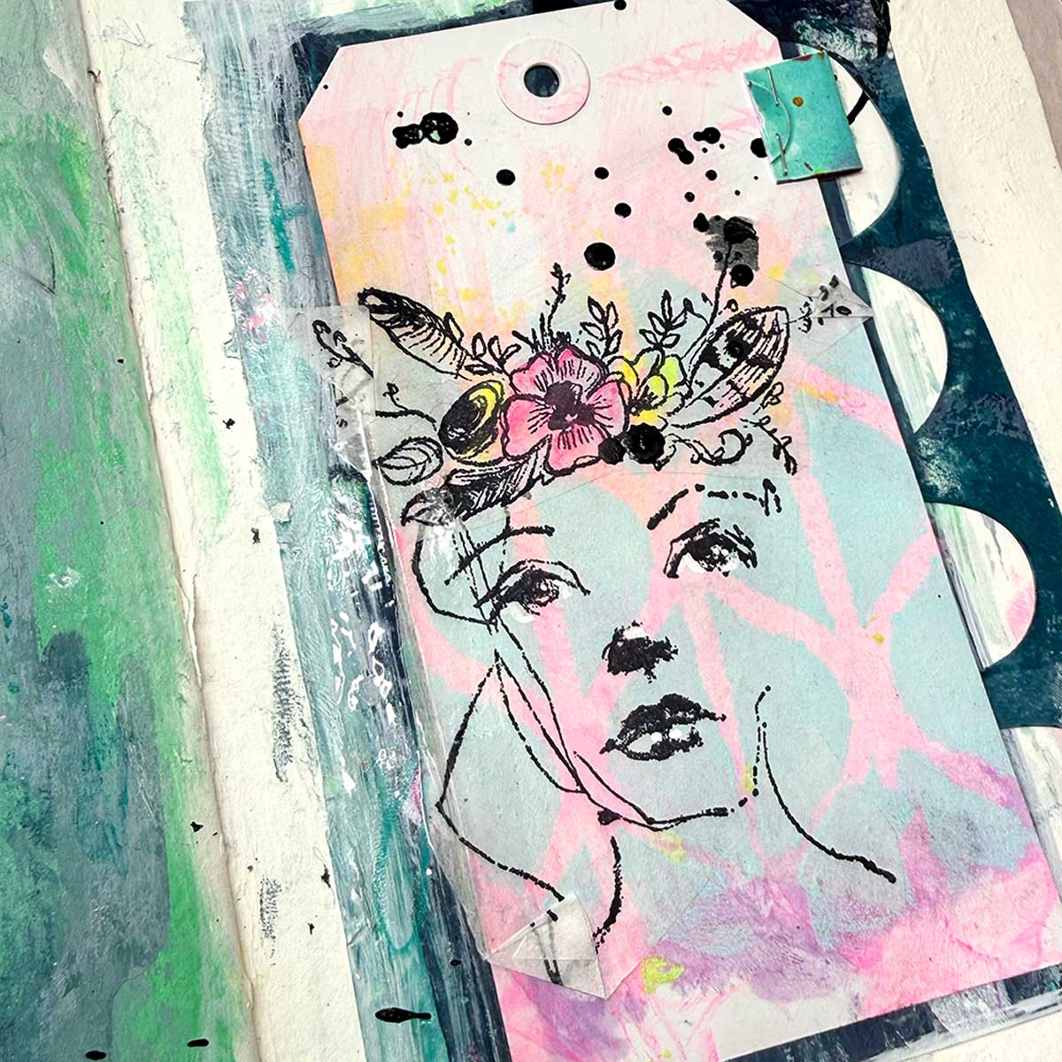 Dina Wakley Media Unmounted Rubber Stamp - Flower Crowns [MDR94265] - Image 4
