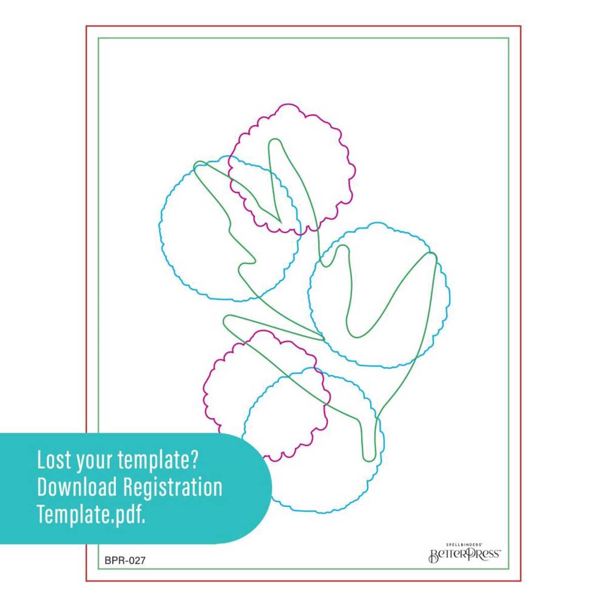 Dina Wakley / Spellbinders Modern Botanicals Collection - Betterpress Registration Press Plate & Die Set - Growing [BPR-027] - Image 4