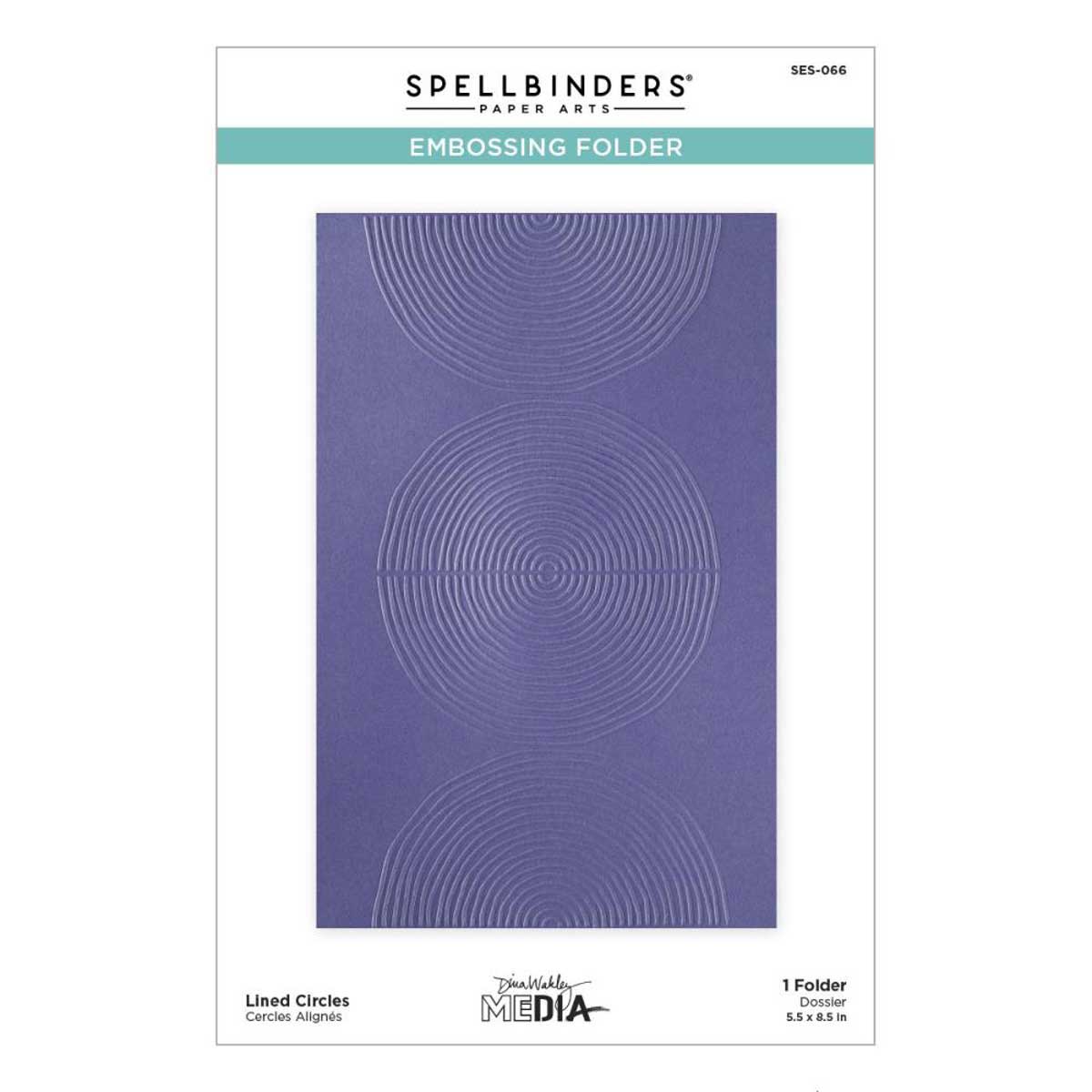 Dina Wakley / Spellbinders Modern Botanicals Collection - Embossing Folder - Lined Circles [SES-066] - Image 2
