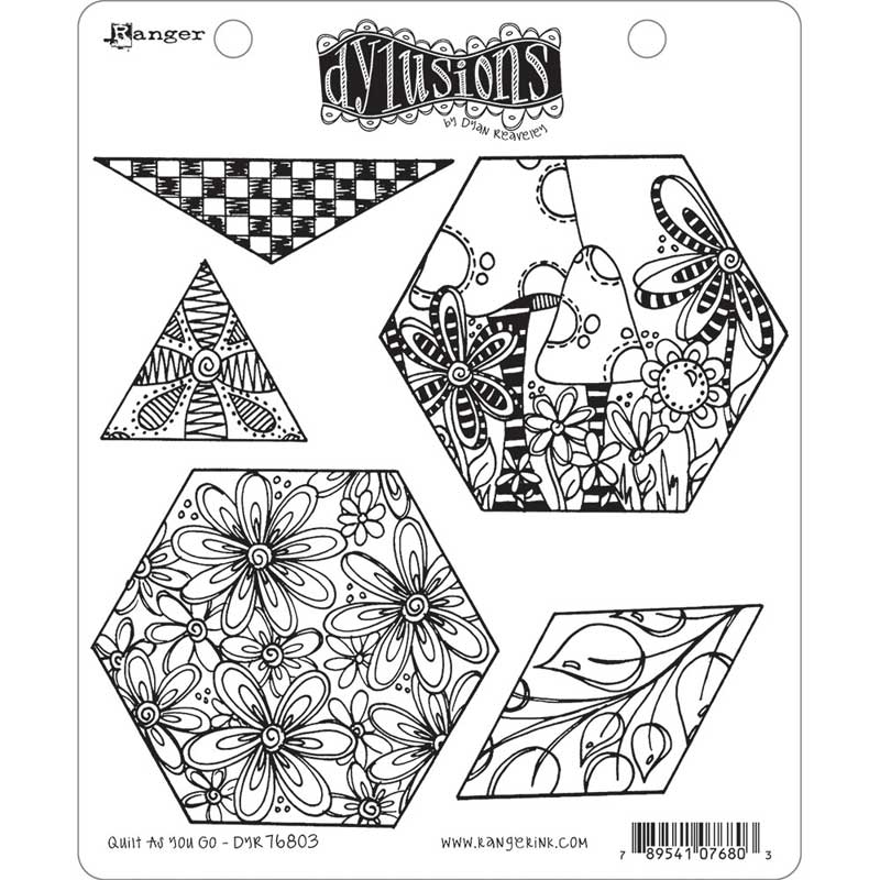 Dylusions Unmounted Rubber Stamp Quilt As You Go dyr76803 