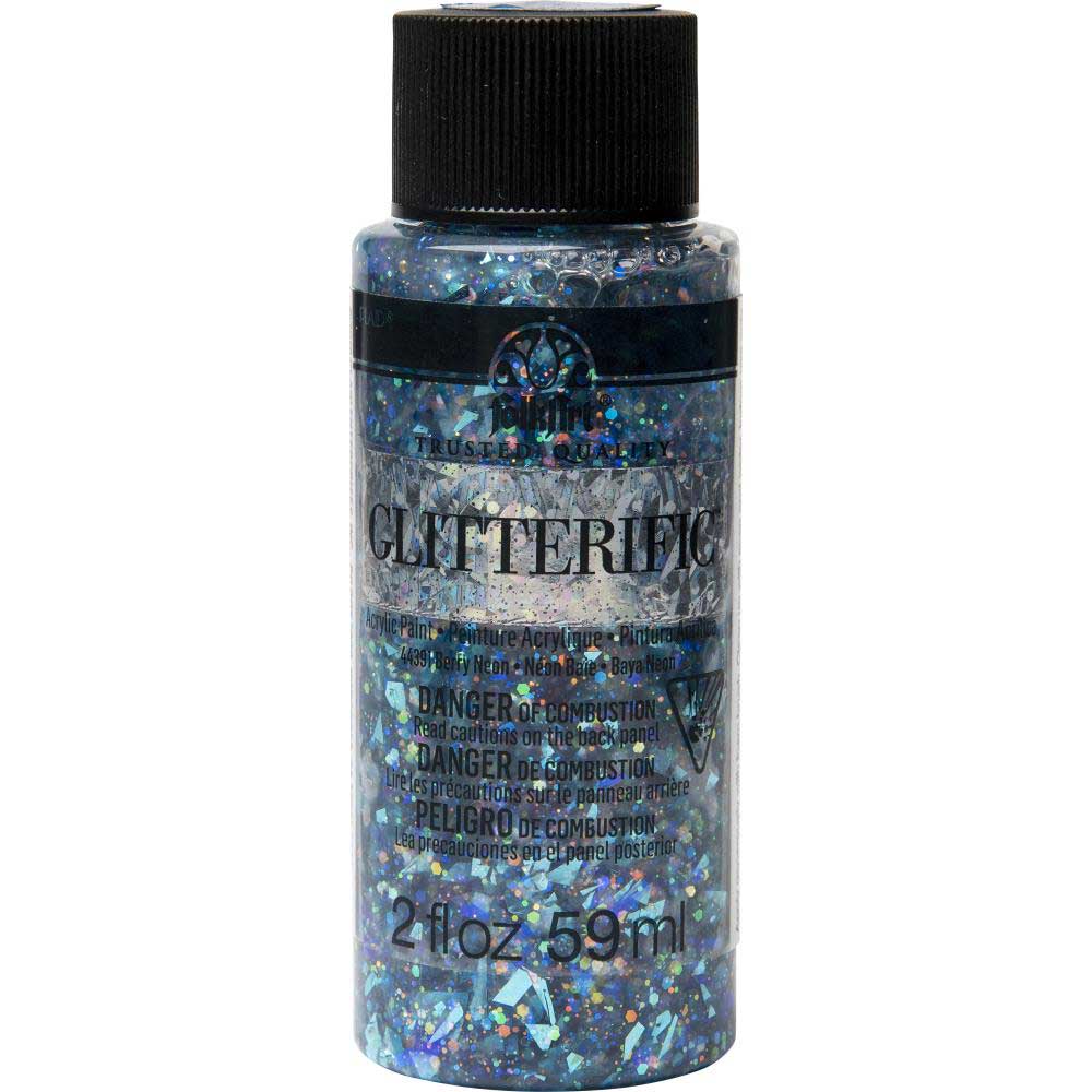 FolkArt Glitterific Paint Neon Lime 2 oz.