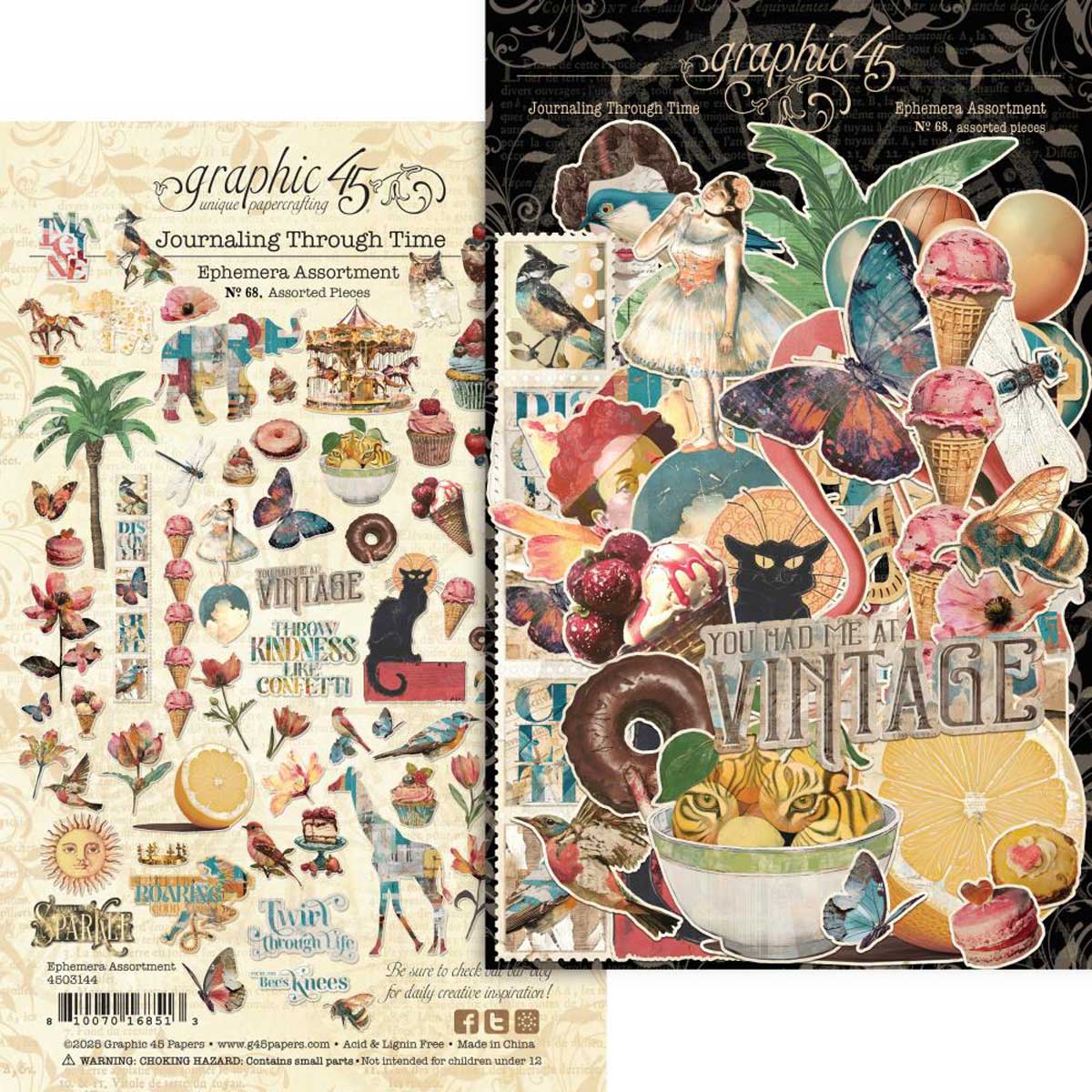 Graphic 45 Journaling Through Time Collection - Ephemera Assortment [4503144]