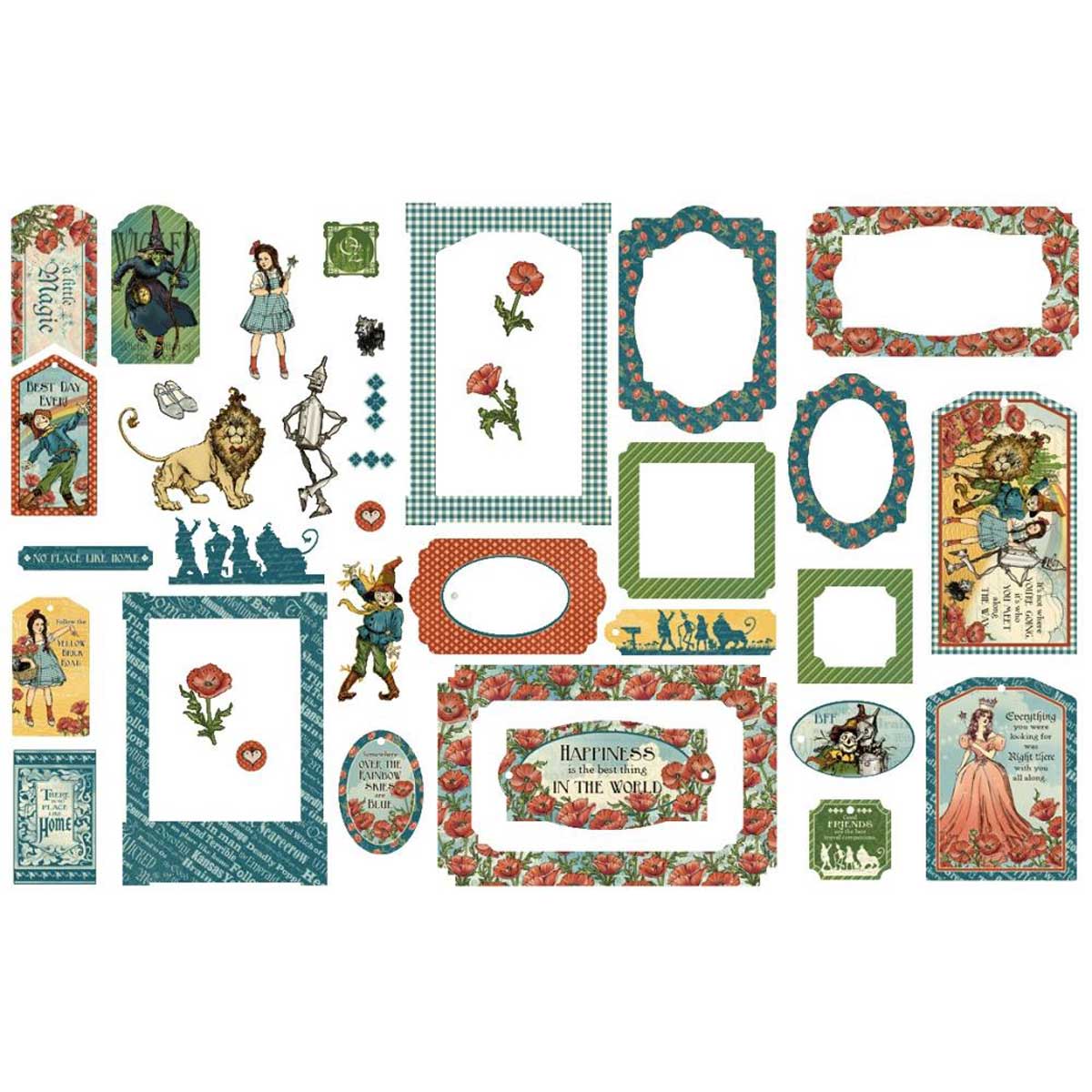 Graphic 45 Wonder Of Oz Collection - Chipboard Pieces Tags & Frames [4503125] - Image 2