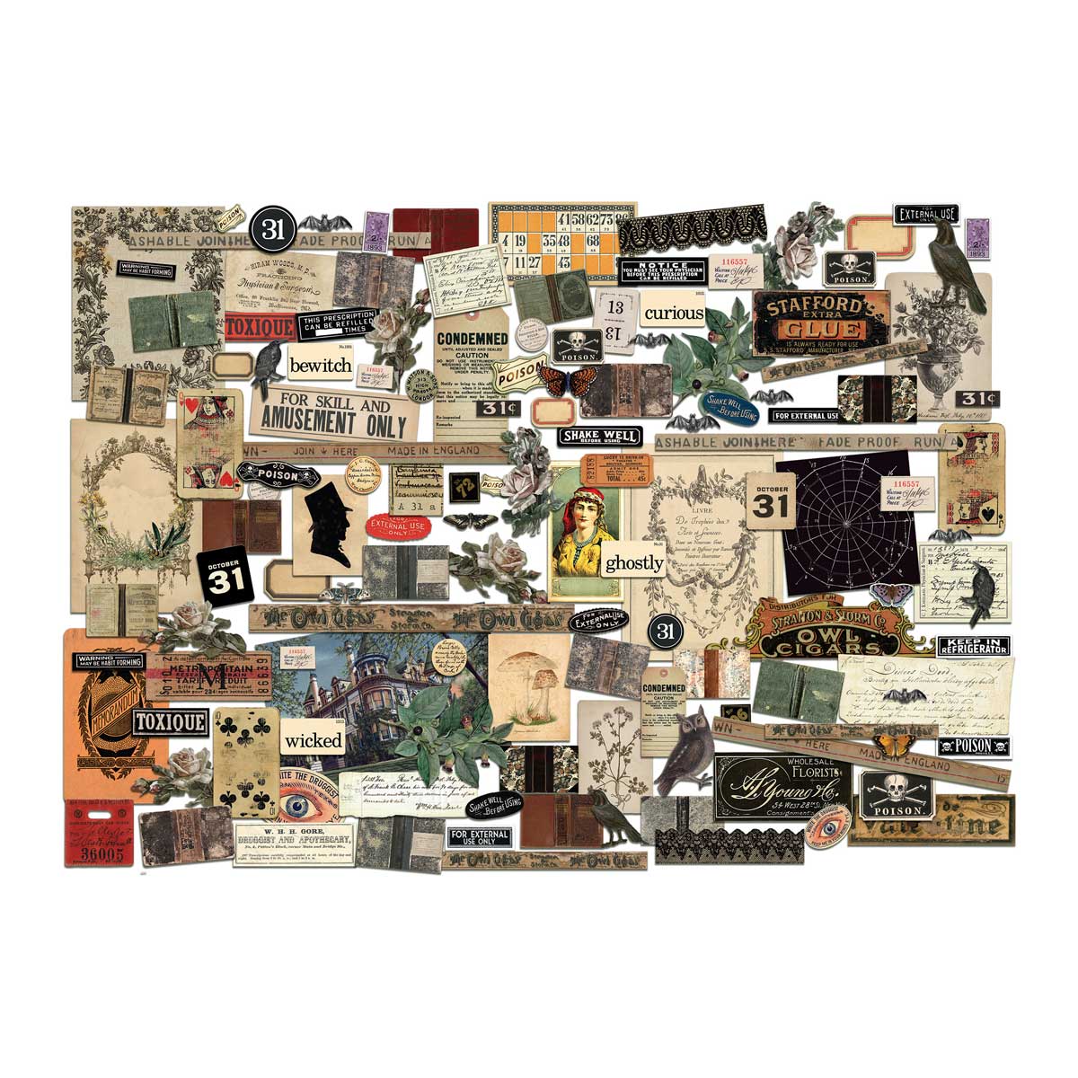 Halloween 2025 Idea-ology By Tim Holtz - [TH94435] Ephemera Pack - Image 2