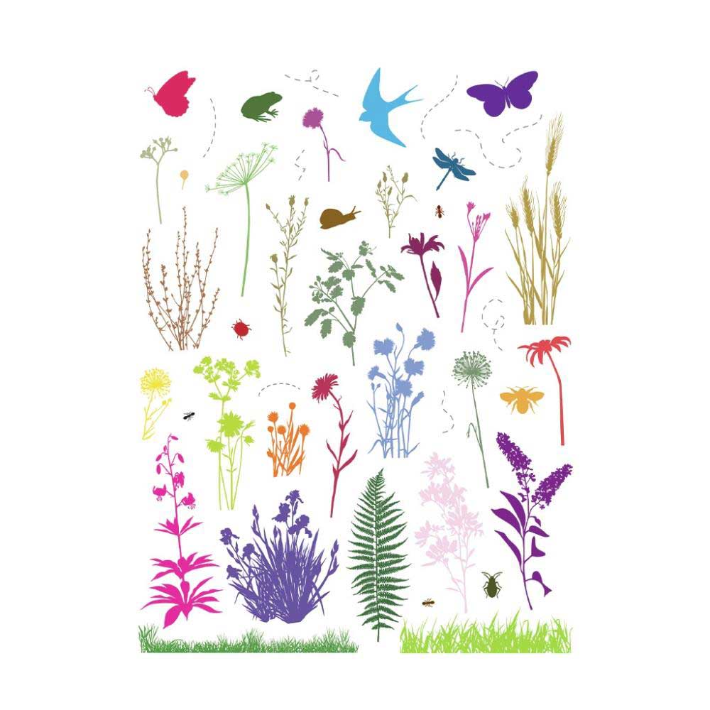 Hero Arts Hero Transfers Rub-Ons - Wildflowers & Bugs [RT117] - Image 2