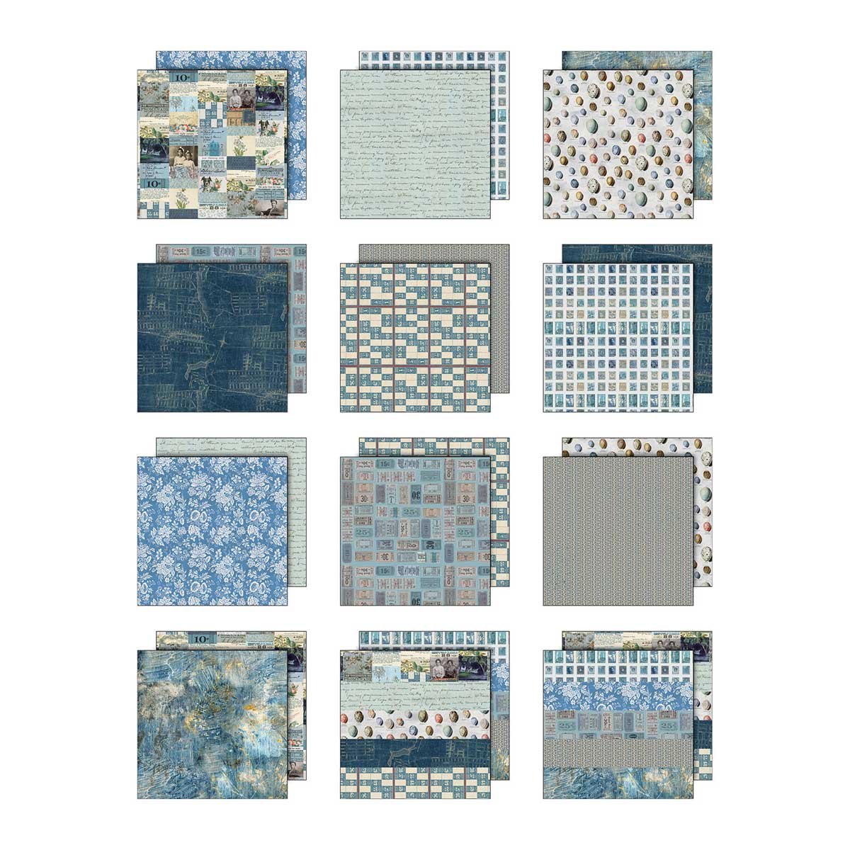 Idea-ology By Tim Holtz Palette Collection 12" x 12" Paper Pad - Blue [TH94463] - Image 2