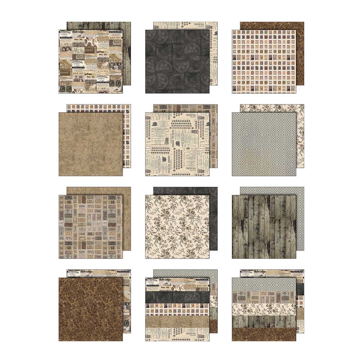 Idea-ology By Tim Holtz Palette Collection 12" x 12" Paper Pad - Neutral [TH94459] - Image 2
