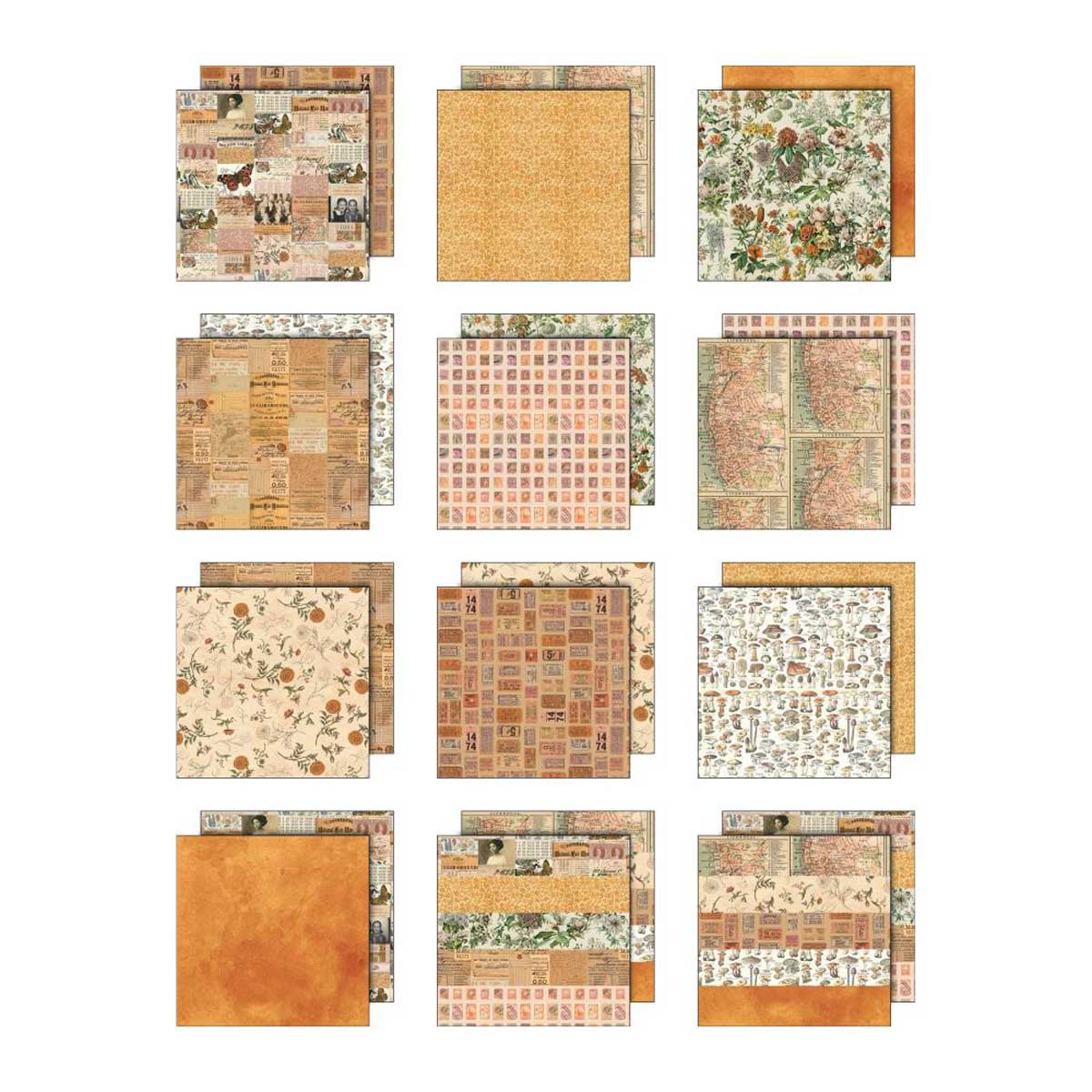 Idea-ology By Tim Holtz Palette Collection 12" x 12" Paper Pad - Orange [TH94457] - Image 2