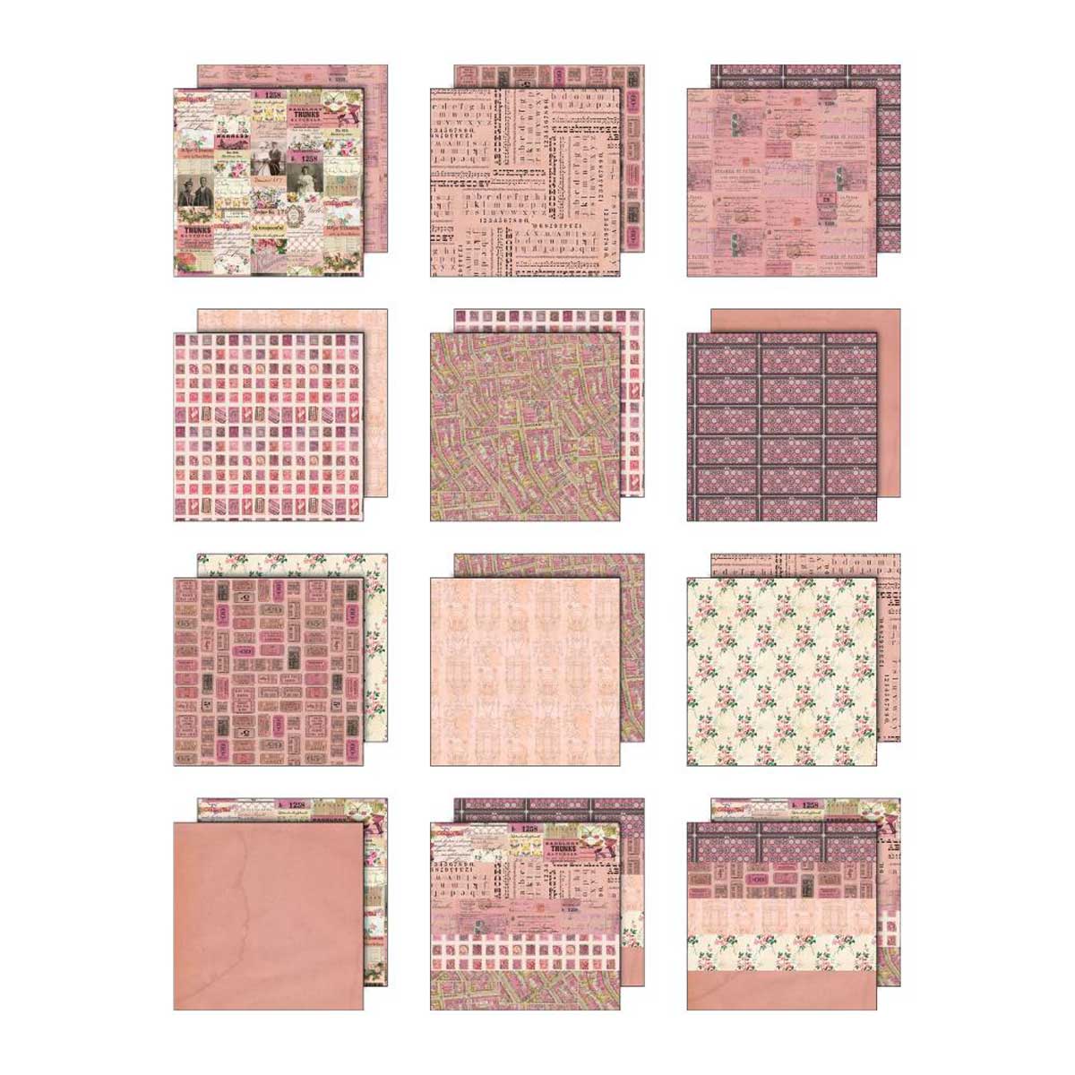 Idea-ology By Tim Holtz Palette Collection 12" x 12" Paper Pad - Pink [TH94455] - Image 2