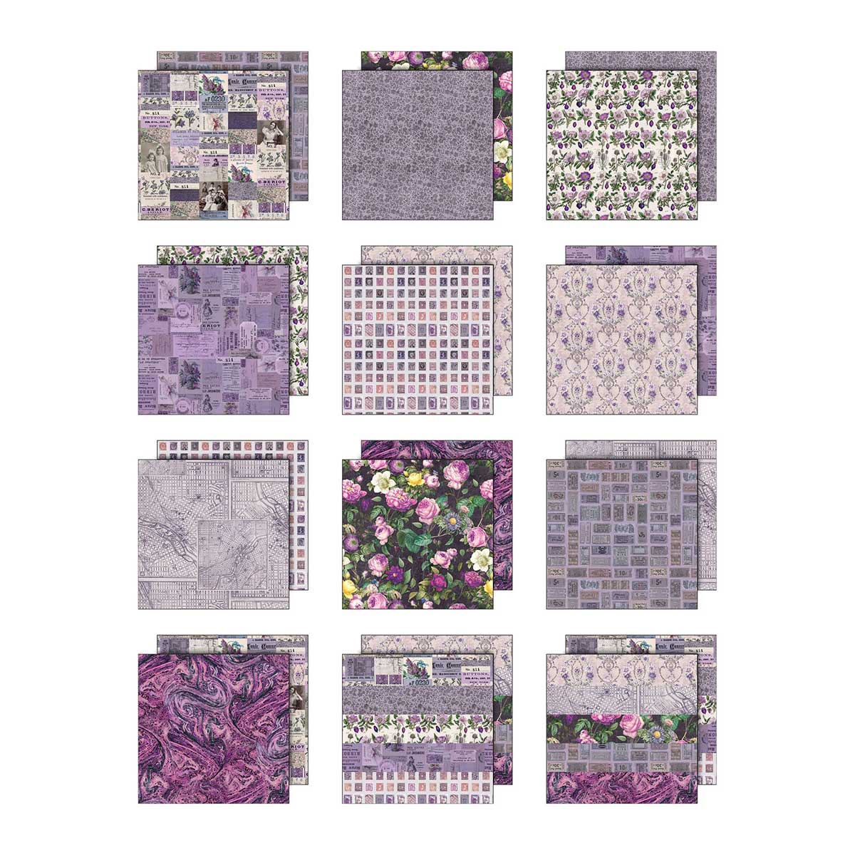Idea-ology By Tim Holtz Palette Collection 12" x 12" Paper Pad - Purple [TH94464] - Image 2