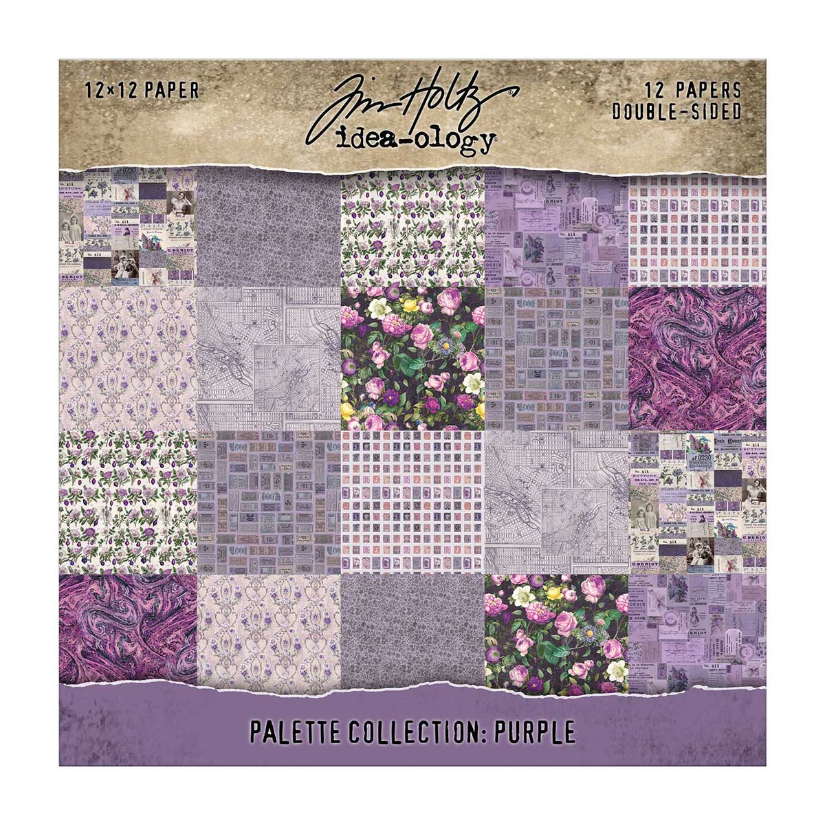 Idea-ology By Tim Holtz Palette Collection 12" x 12" Paper Pad - Purple [TH94464]