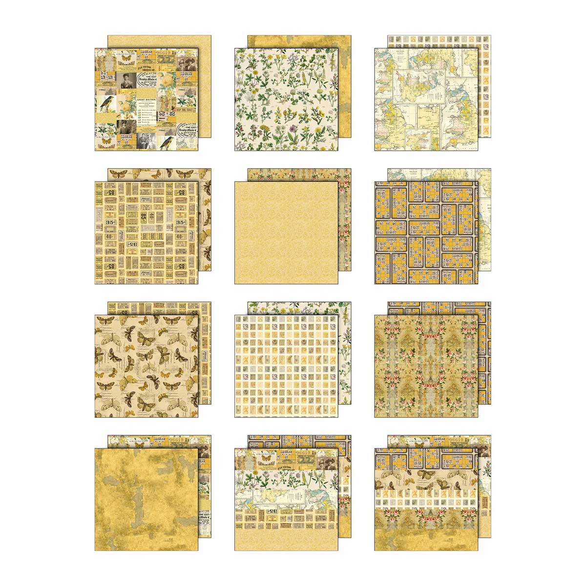 Idea-ology By Tim Holtz Palette Collection 12" x 12" Paper Pad - Yellow [TH94458] - Image 2