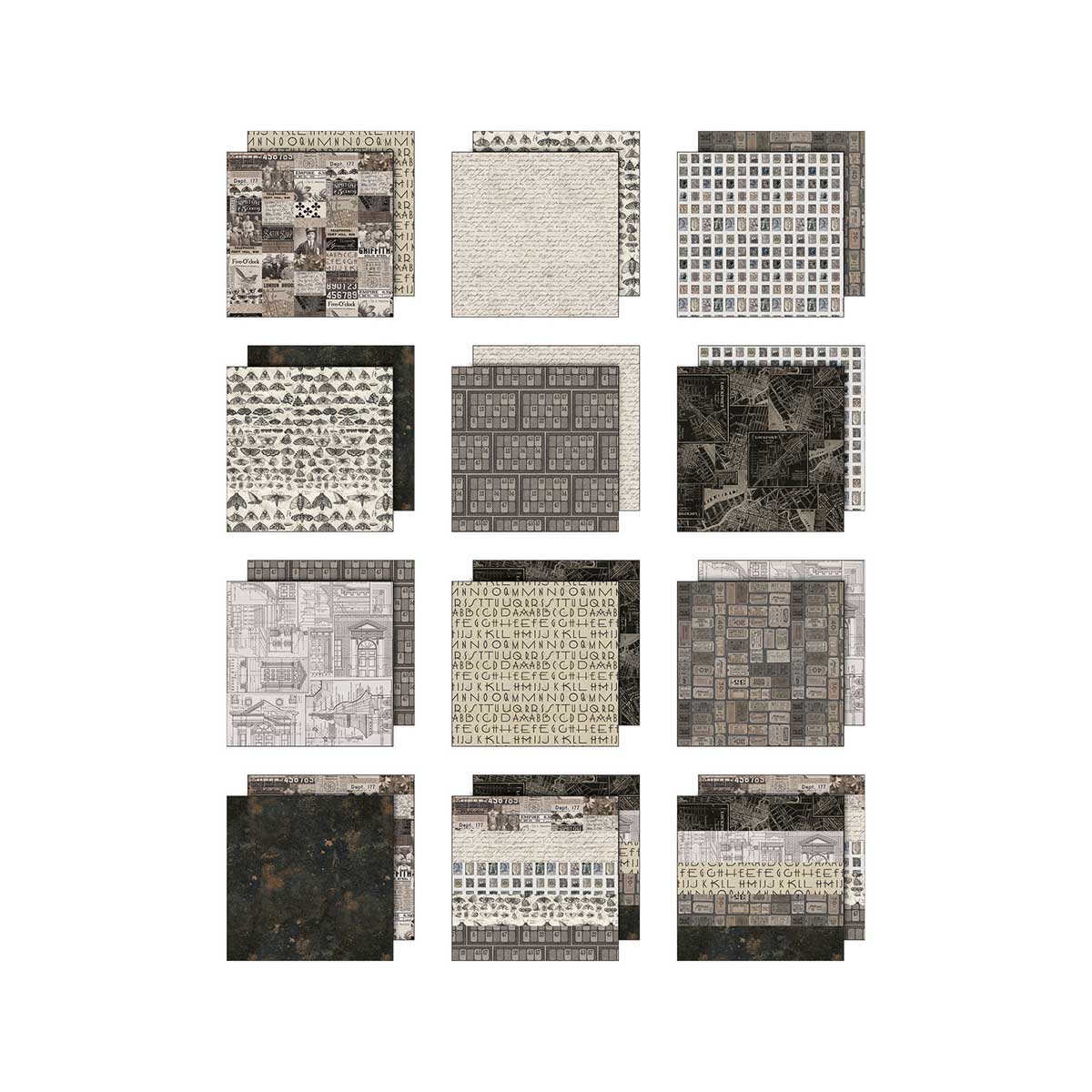 Idea-ology By Tim Holtz Palette Collection 8" x 8" Paper Pad - Charcoal [TH94479] - Image 2