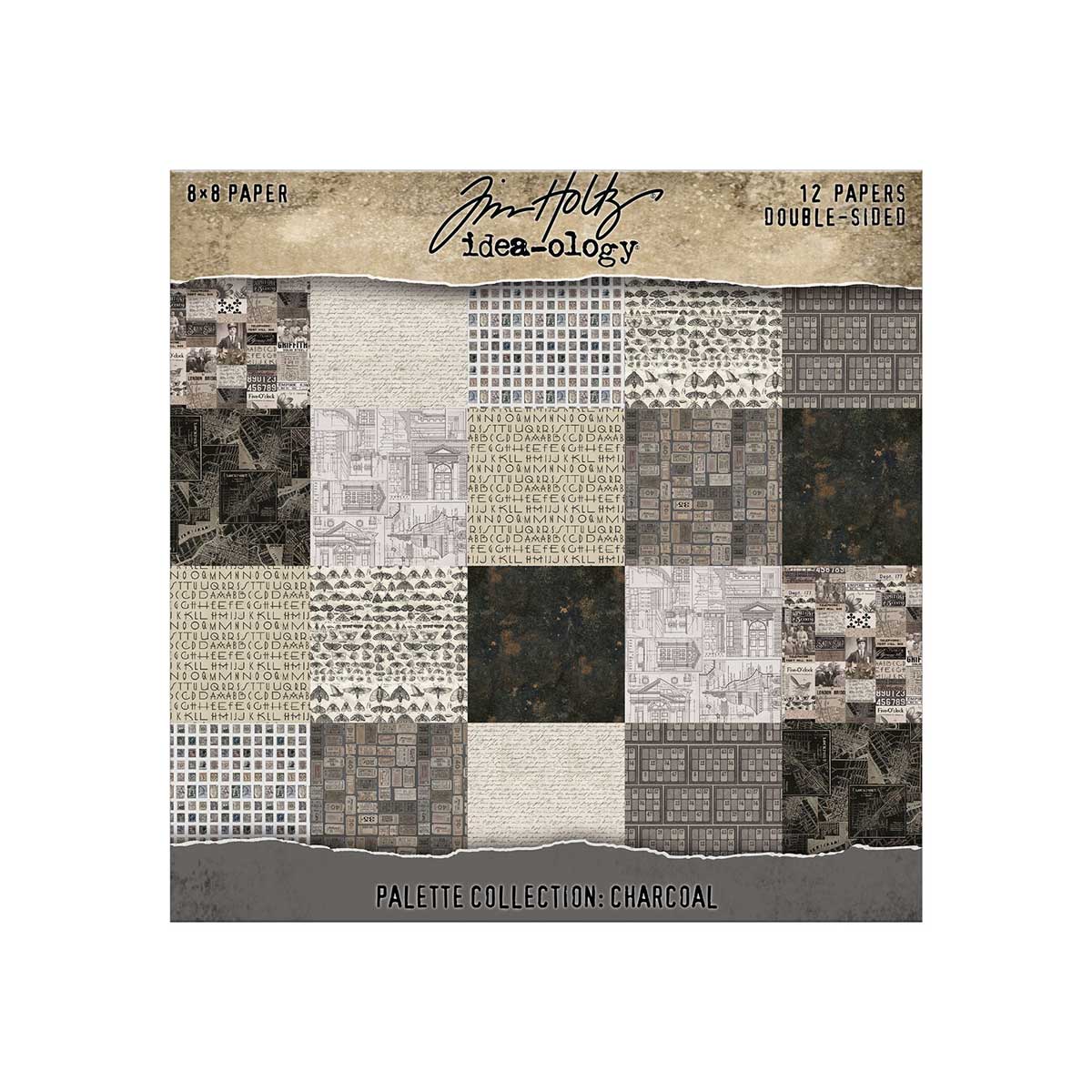 Idea-ology By Tim Holtz Palette Collection 8" x 8" Paper Pad - Charcoal [TH94479]