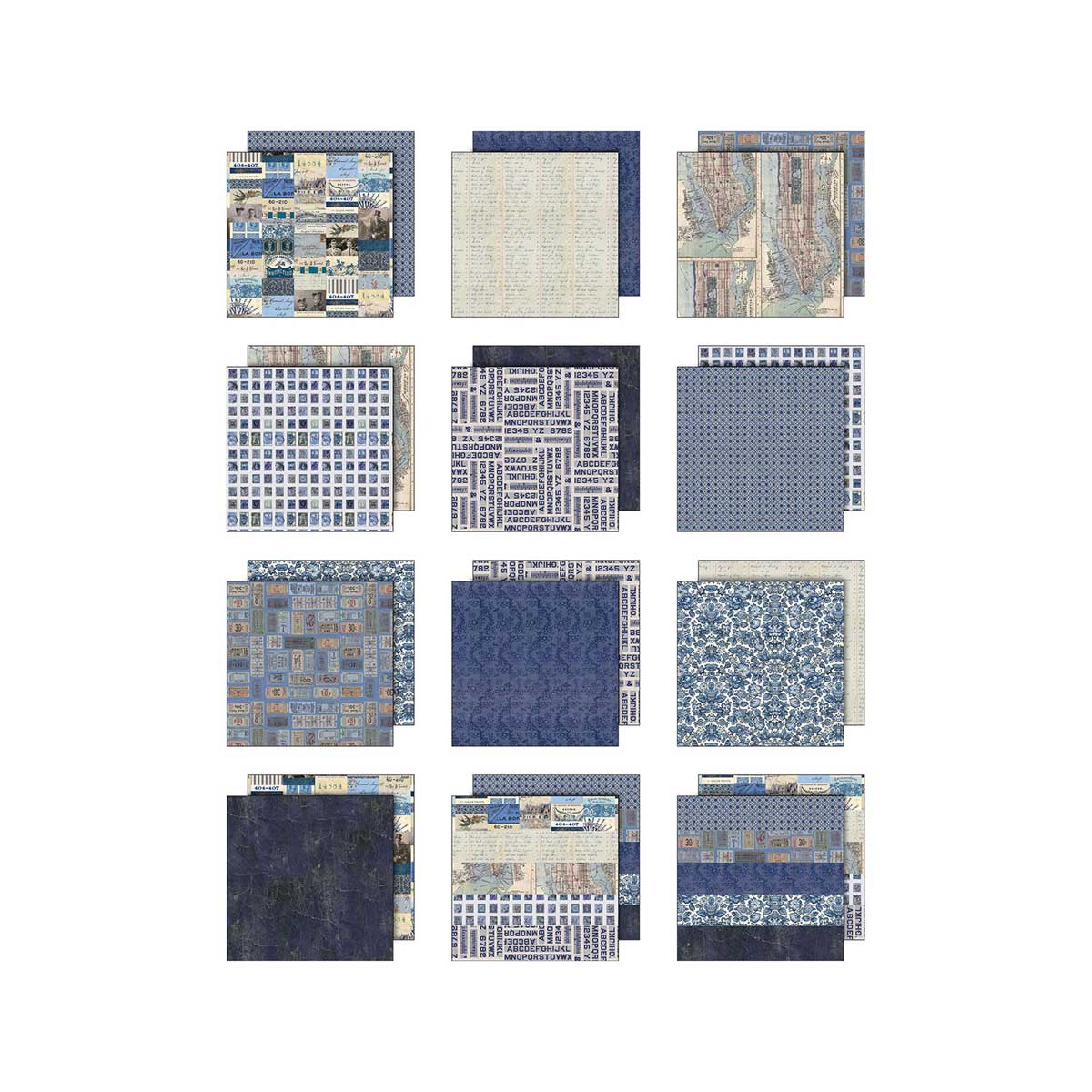 Idea-ology By Tim Holtz Palette Collection 8" x 8" Paper Pad - Indigo [TH94476] - Image 2