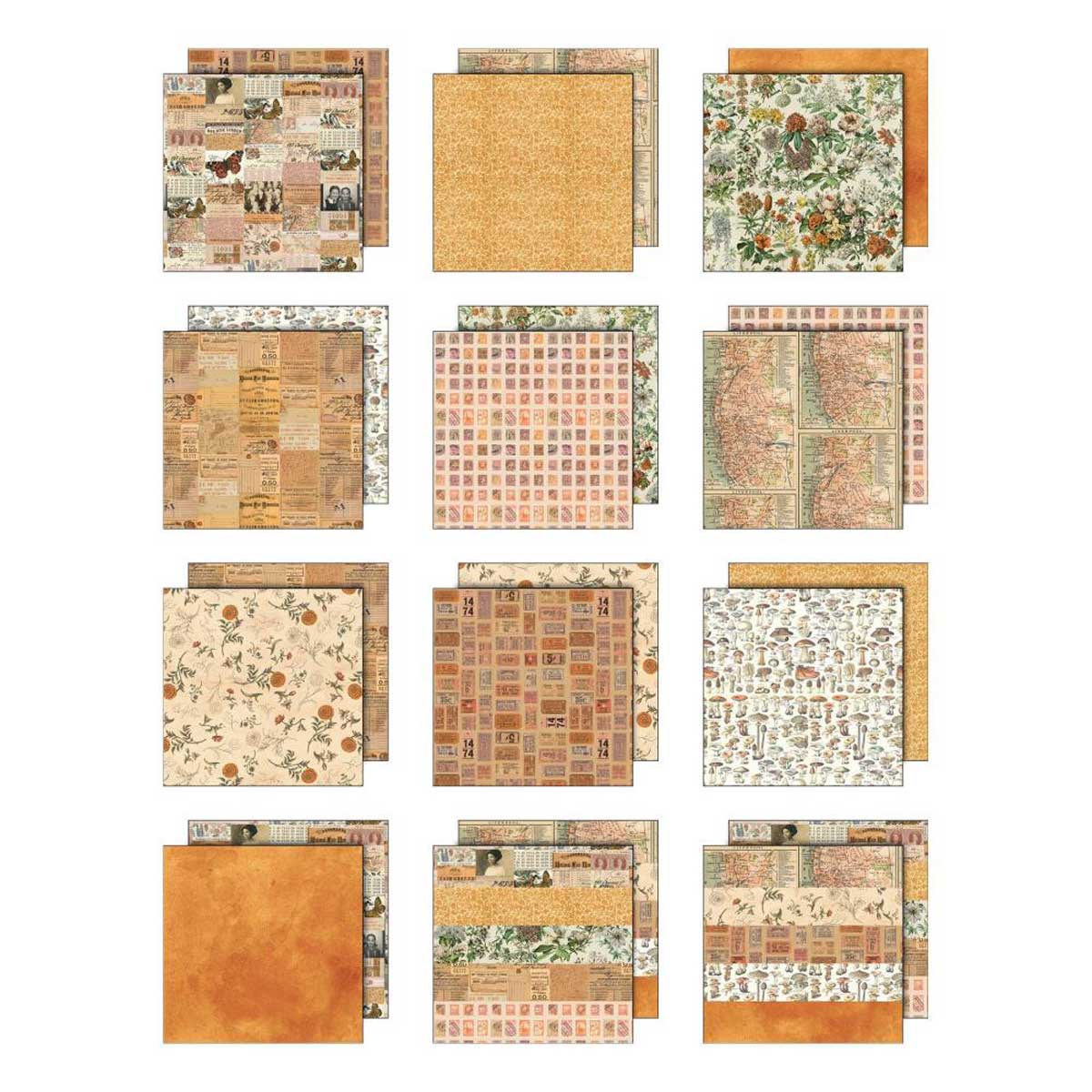 Idea-ology By Tim Holtz Palette Collection 8" x 8" Paper Pad - Orange [TH94471] - Image 2
