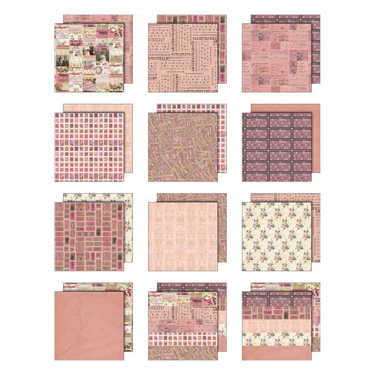 Idea-ology By Tim Holtz Palette Collection 8" x 8" Paper Pad - Pink [TH94469] - Image 2