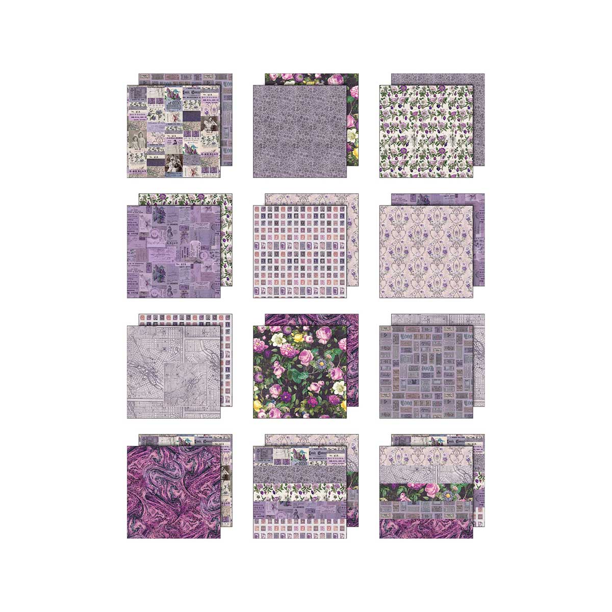 Idea-ology By Tim Holtz Palette Collection 8" x 8" Paper Pad - Purple [TH94478] - Image 2