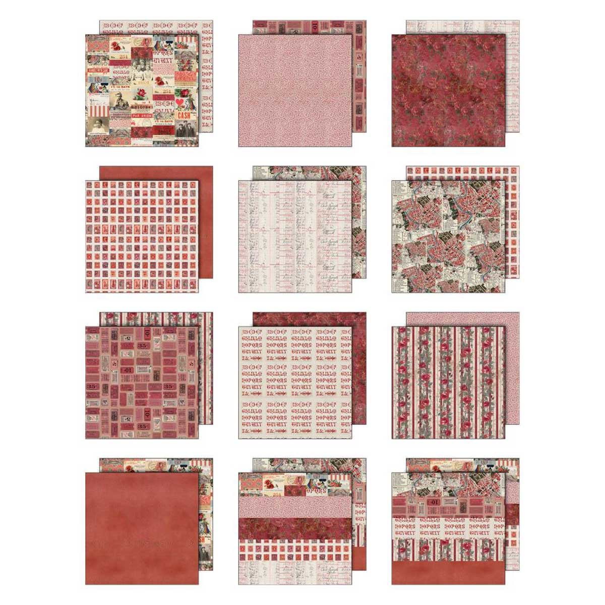 Idea-ology By Tim Holtz Palette Collection 8" x 8" Paper Pad - Red [TH94470] - Image 2