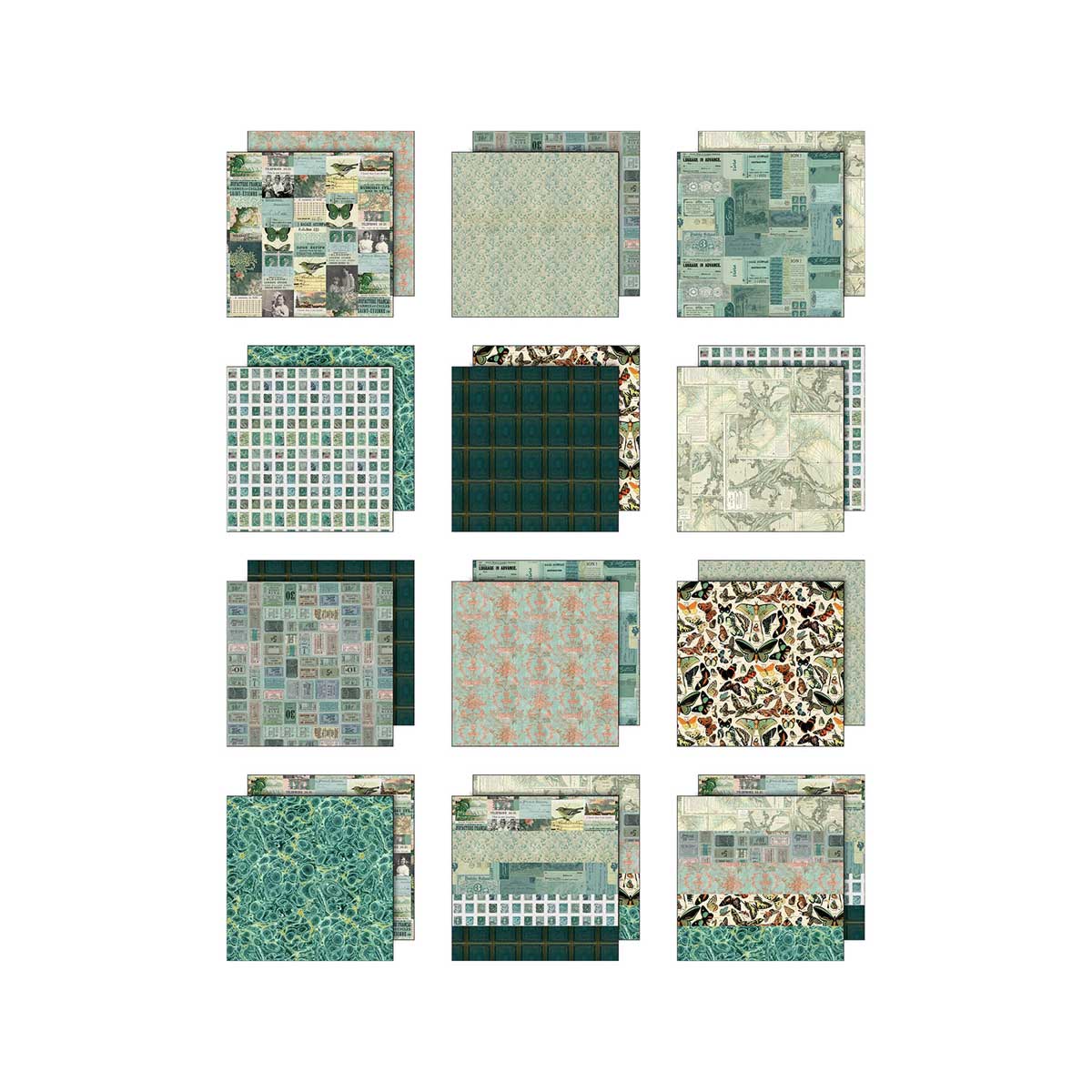 Idea-ology By Tim Holtz Palette Collection 8" x 8" Paper Pad - Teal [TH94475] - Image 2