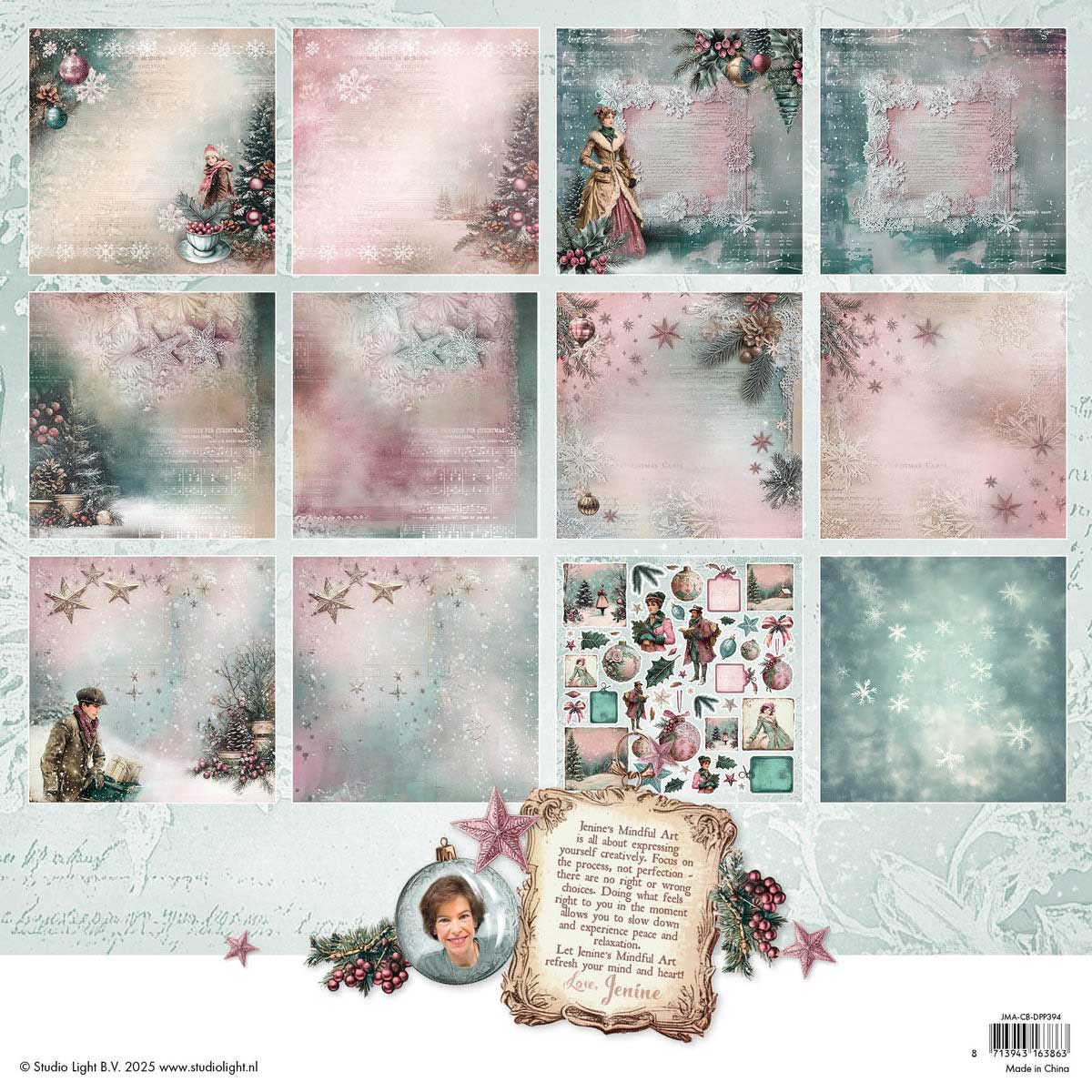 Jenine's Mindful Art Christmas Blush Collection - 12" x 12" Paper Pad [JMA-CB-DPP394] - Image 2