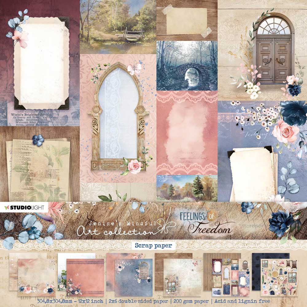 Jenine's Mindful Art Feelings Of Freedom Collection - 12" x 12" Scrap Paper [JMA-FOF-PS26]