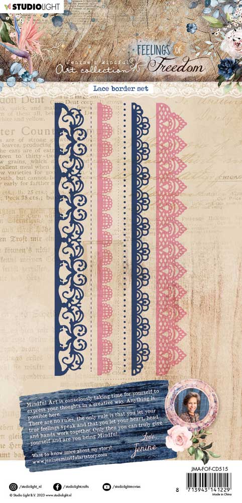 Jenine's Mindful Art Feelings Of Freedom Collection - Cutting & Embossing Die - Lace Border Set [JMA-FOF-CD515] - Image 2