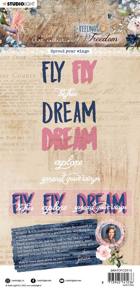 Jenine's Mindful Art Feelings Of Freedom Collection - Cutting & Embossing Die - Spread Your Wings [JMA-FOF-CD516] - Image 2