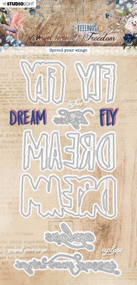 Jenine's Mindful Art Feelings Of Freedom Collection - Cutting & Embossing Die - Spread Your Wings [JMA-FOF-CD516]