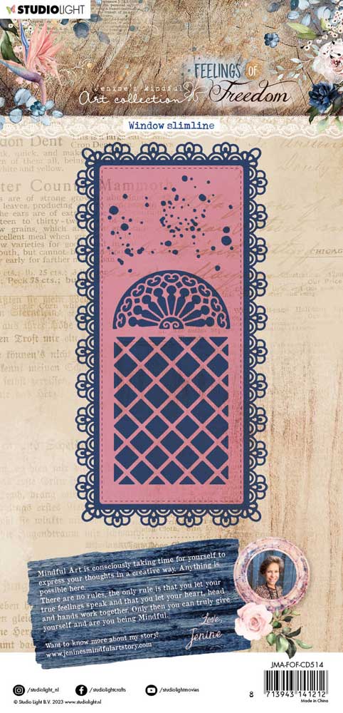 Jenine's Mindful Art Feelings Of Freedom Collection - Cutting & Embossing Die - Window Slimline [JMA-FOF-CD514] - Image 2