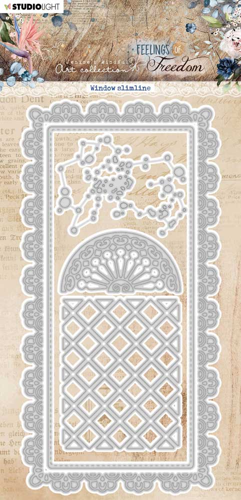 Jenine's Mindful Art Feelings Of Freedom Collection - Cutting & Embossing Die - Window Slimline [JMA-FOF-CD514]