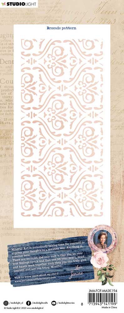 Jenine's Mindful Art Feelings Of Freedom Collection - Mask - Brocade Pattern [JMA-FOF-MASK194] - Image 2