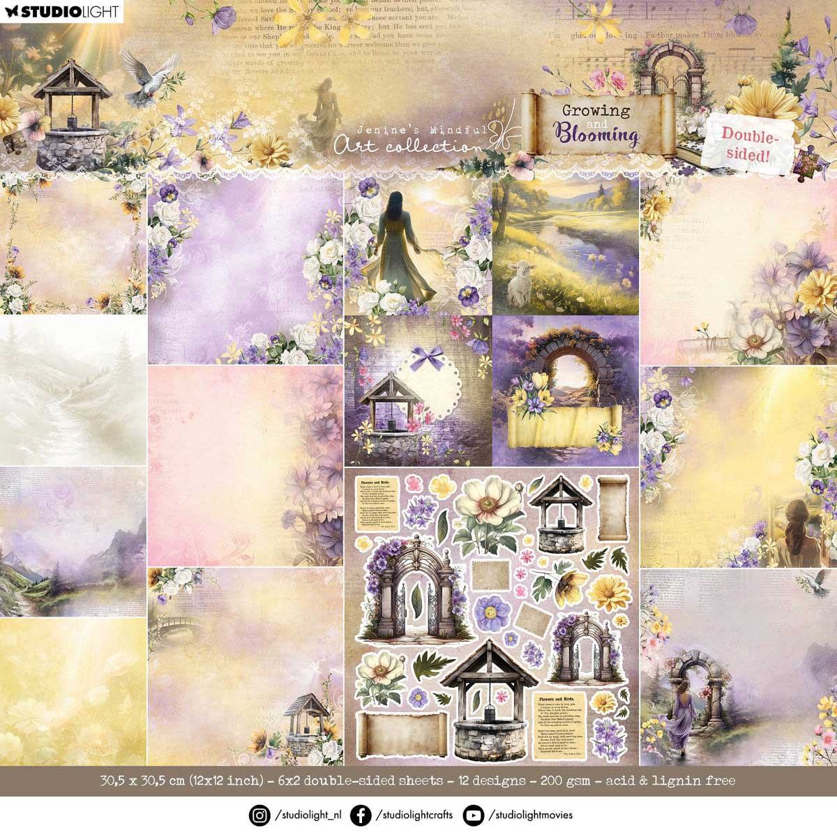Jenine's Mindful Art Growing & Blooming Collection - 12" x 12" Paper Pad [JMA-GB-DPP321]