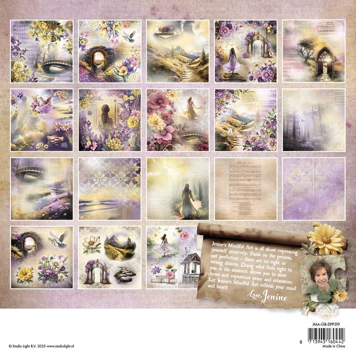 Jenine's Mindful Art Growing & Blooming Collection - 8" x 8" Collage Paper Pad [JMA-GB-DPP319] - Image 2