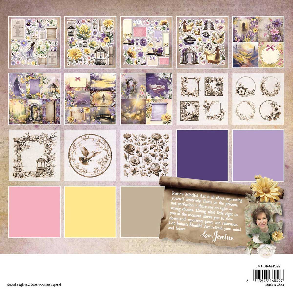 Jenine's Mindful Art Growing & Blooming Collection - 8" x 8" Mixed Paper Pad [JMA-GB-MPP322] - Image 2
