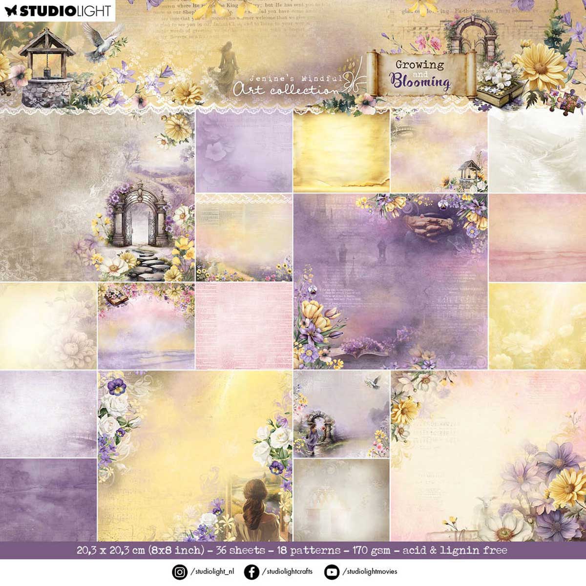 Jenine's Mindful Art Growing & Blooming Collection - 8" x 8" Paper Pad [JMA-GB-DPP320]