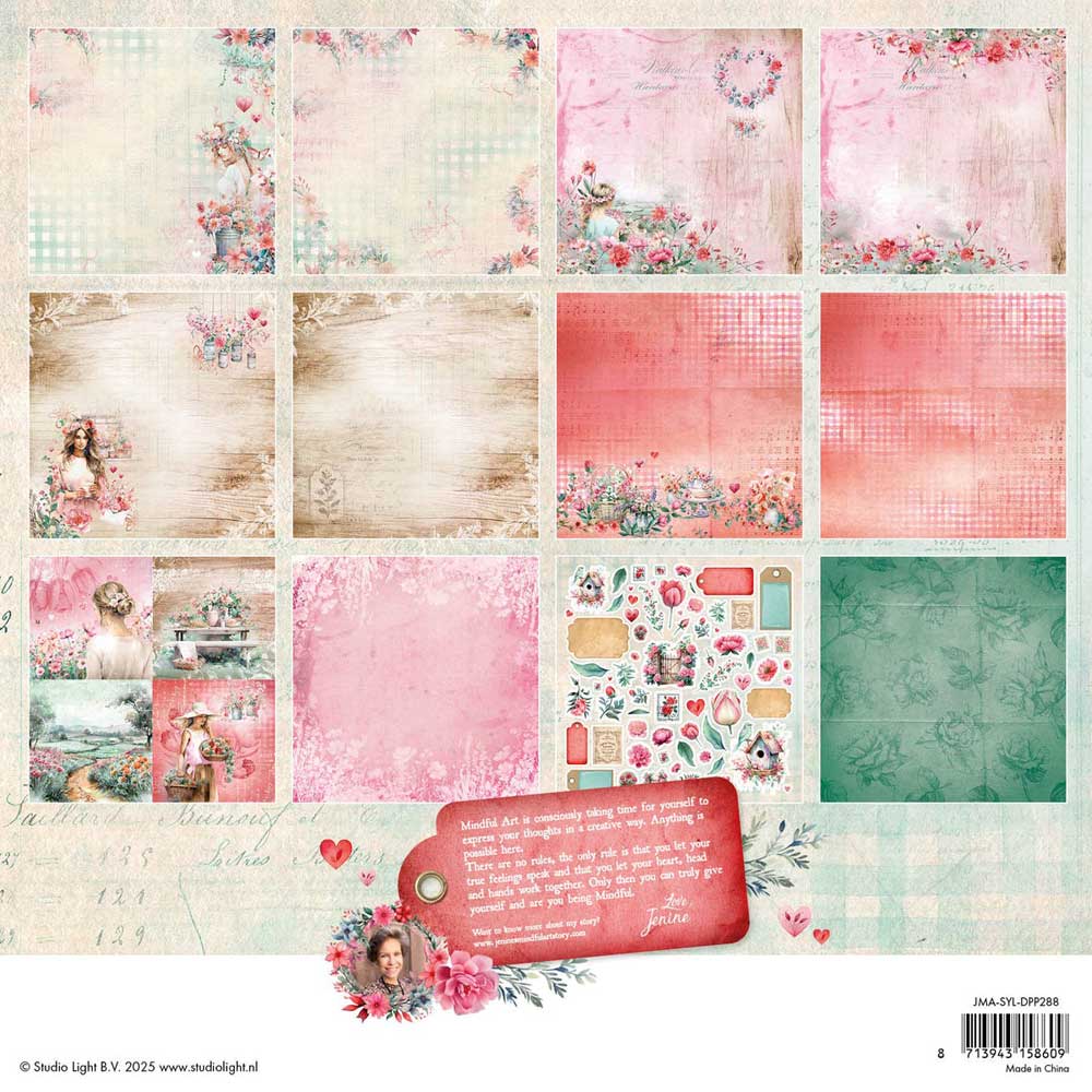 Jenine's Mindful Art Sending You Love Collection - 12" x 12" Designer Paper Pad [JMA-SYL-DPP288] - Image 2