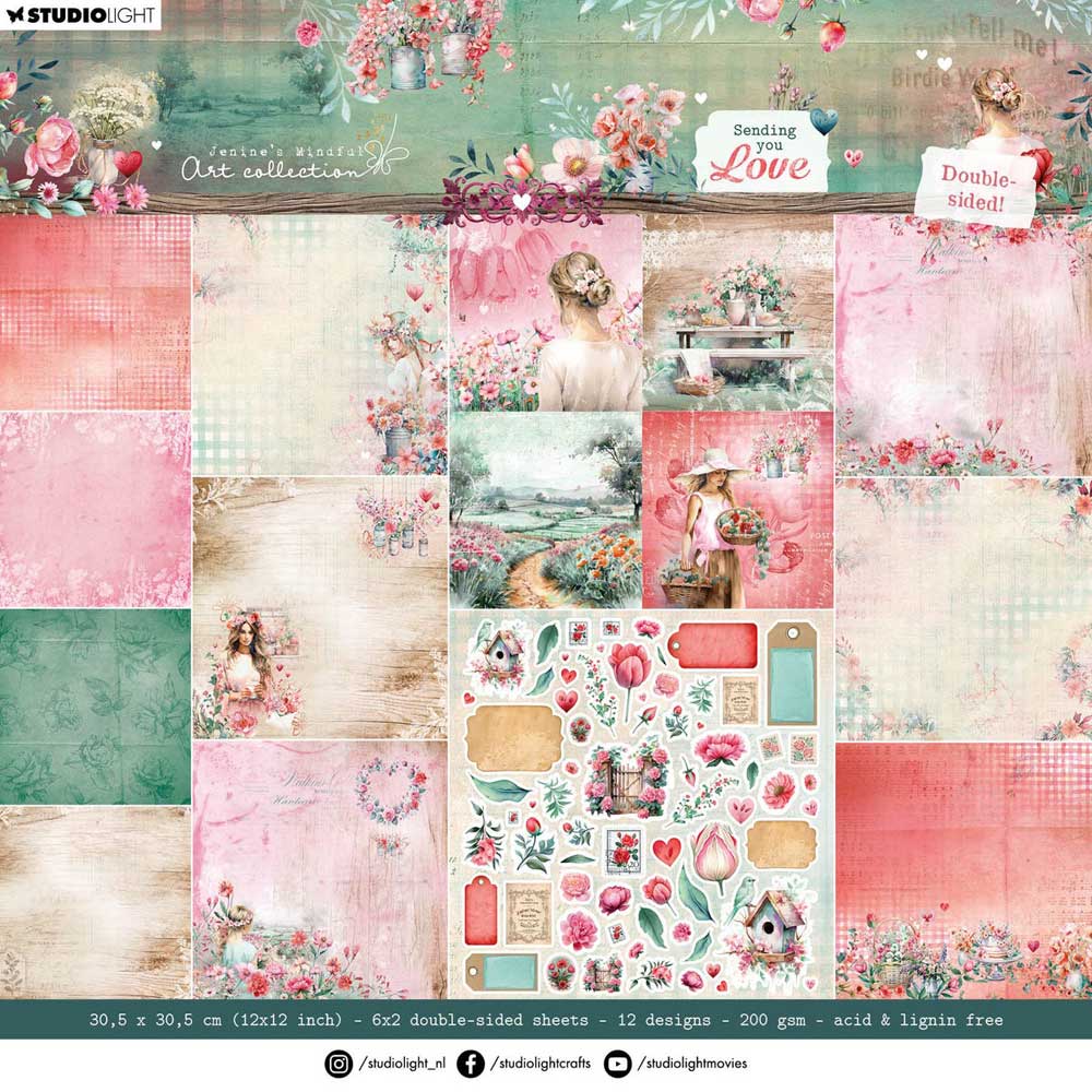 Jenine's Mindful Art Sending You Love Collection - 12" x 12" Designer Paper Pad [JMA-SYL-DPP288]